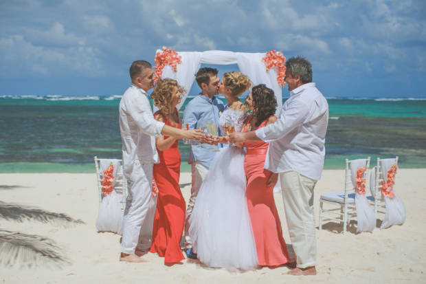 Wedding Planner Dominican Republic - White and Coral Classic Wedding on the Beach Cabeza de Torro in Punta Cana