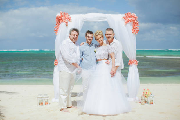 Wedding Planner Dominican Republic - White and Coral Classic Wedding on the Beach Cabeza de Torro in Punta Cana